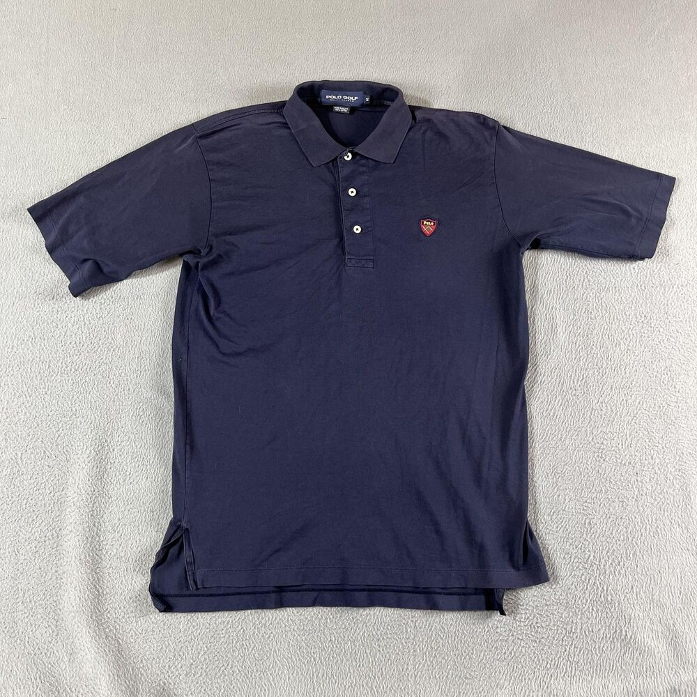 Polo Ralph Lauren Polo Golf Shirt Mens Small Blue Crest Logo Cotton Short Sleeve